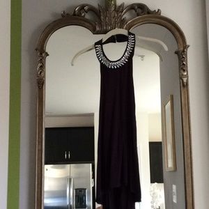 Abbeline hi low jeweled halter top in burgundy